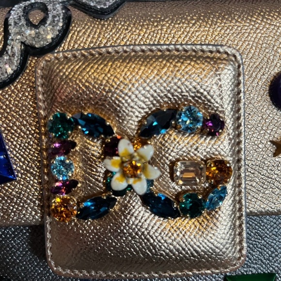 Authentic⚠️Dolce & Gabbana Gold and Silver Embellished Crossbody Bag - Picture 8 of 11